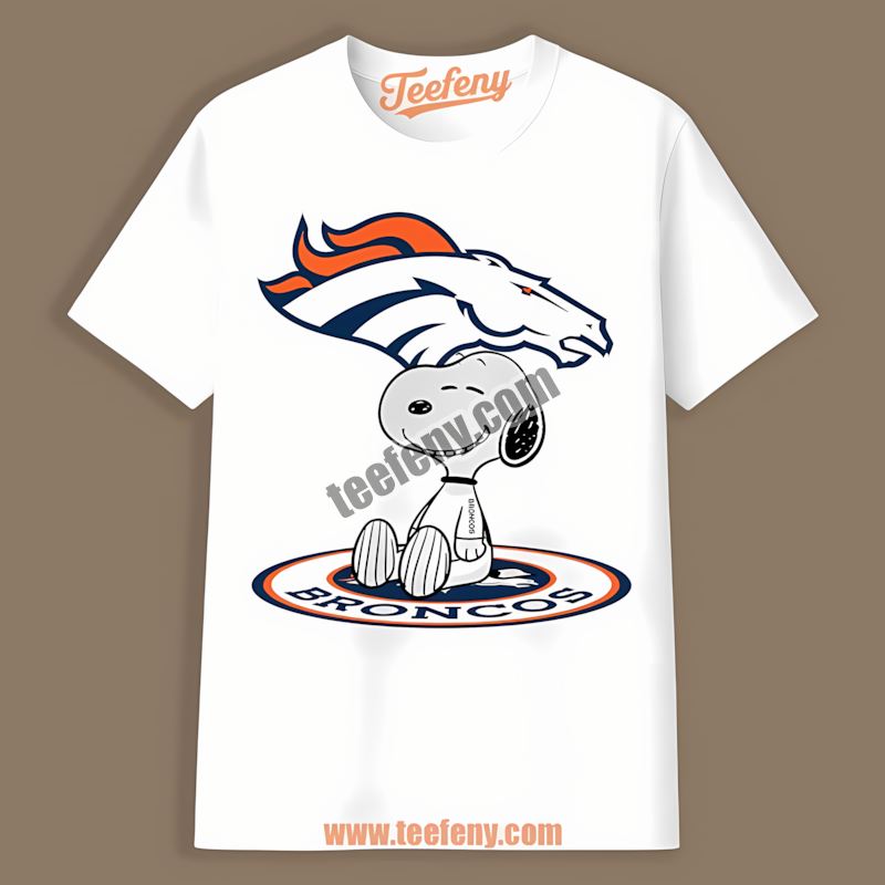 Denver Broncos Snoopy Tattoo Logo On Arm Cotton Shirt