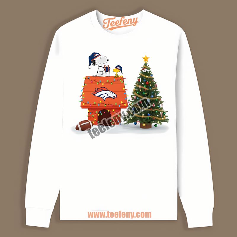 Denver Broncos Snoopy Woodstock Christmas Regular Long Sleeve Denver Broncos Snoopy Woodstock Christmas Regular Long Sleeve