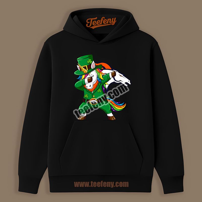 Denver Broncos St Patricks Day Vs Dabbing Unicorn Hoodie Denver Broncos St Patricks Day Vs Dabbing Unicorn Hoodie