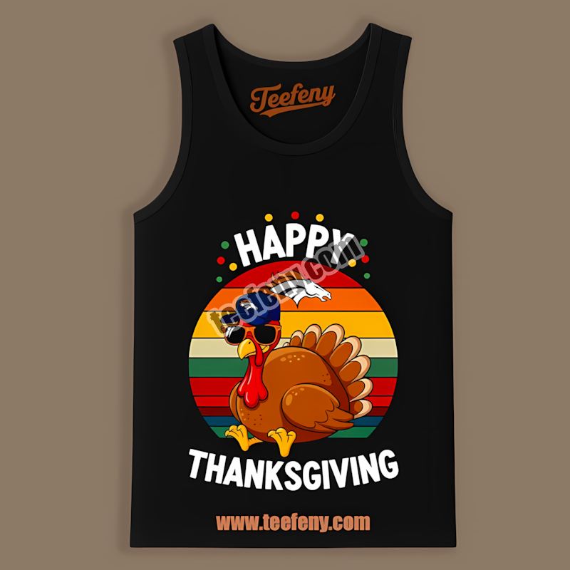 Denver Broncos Thanksgiving Turkey Adults Tanktop Denver Broncos Thanksgiving Turkey Adults Tanktop
