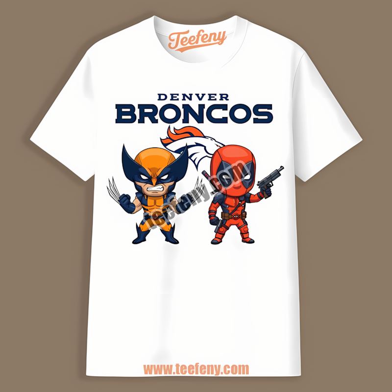 Denver Broncos Wolverine Deadpool Superhero Graphic Shirt