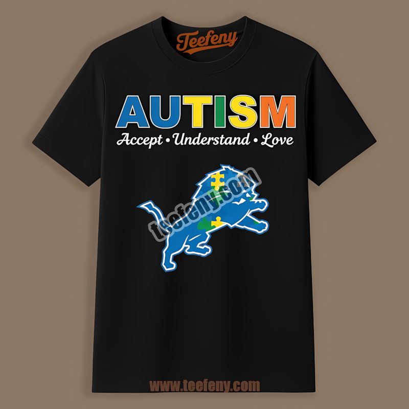 Detroit Lions Autism Awareness Accept Understand Love Vintage Shirt