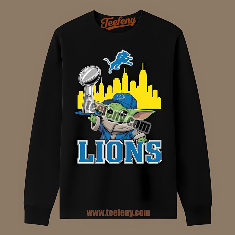 Detroit Lions Baby Yoda Holding Super Bowl Cup Vintage Long Sleeve Detroit Lions Baby Yoda Holding Super Bowl Cup Vintage Long Sleeve