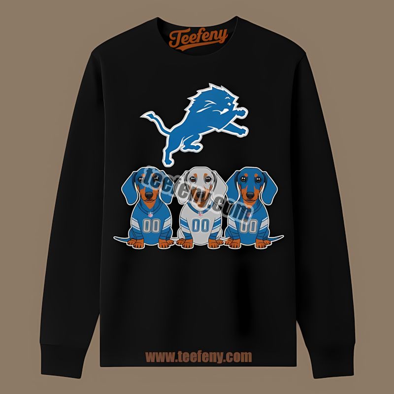Detroit Lions Dachshund Dogs Vintage Long Sleeve Detroit Lions Dachshund Dogs Vintage Long Sleeve