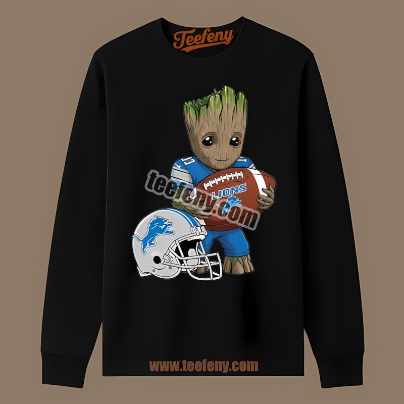 Detroit Lions Groot Football Vintage Long Sleeve Detroit Lions Groot Football Vintage Long Sleeve
