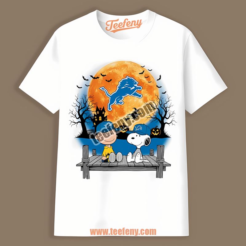 Detroit Lions Halloween Charlie Brown And Snoopy Graphic Shirt