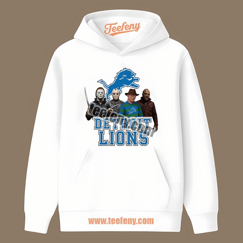 Detroit Lions Halloween Horror Killers Cotton Hoodie Detroit Lions Halloween Horror Killers Cotton Hoodie