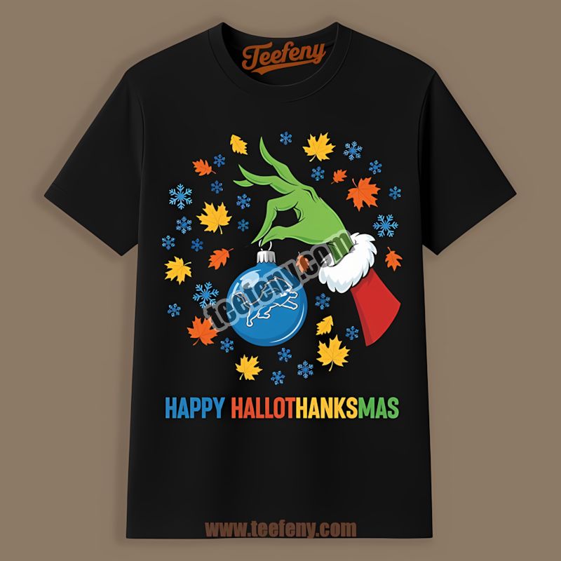 Detroit Lions Happy Hallothanksmas Vintage Shirt