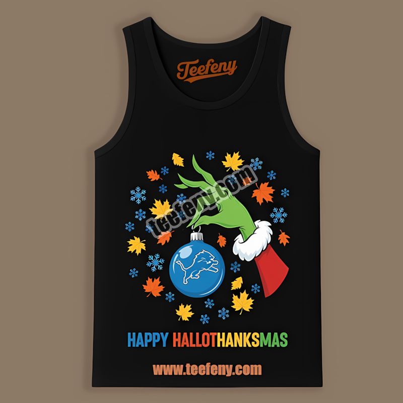 Detroit Lions Happy Hallothanksmas Vintage Tanktop Detroit Lions Happy Hallothanksmas Vintage Tanktop