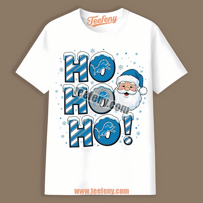 Detroit Lions Ho Ho Ho Santa Christmas Trendy Shirt