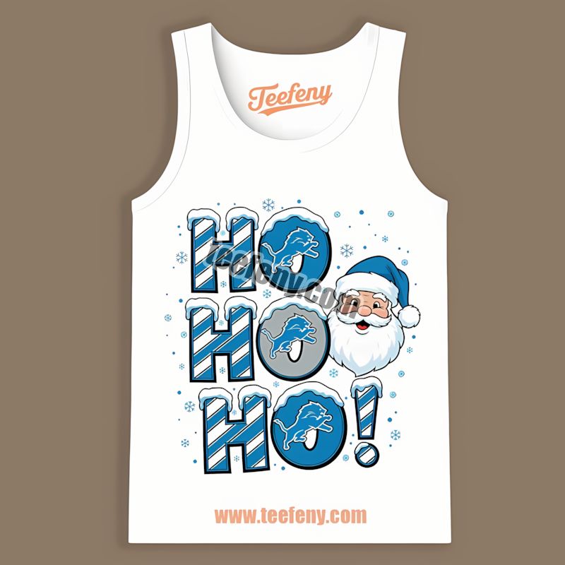 Detroit Lions Ho Ho Ho Santa Christmas Trendy Tanktop Detroit Lions Ho Ho Ho Santa Christmas Trendy Tanktop