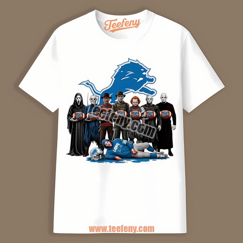 Detroit Lions Horror Movie Characters Halloween Classic Shirt