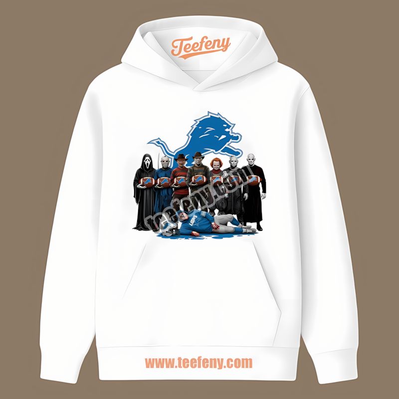 Detroit Lions Horror Movie Characters Halloween Classic Hoodie Detroit Lions Horror Movie Characters Halloween Classic Hoodie
