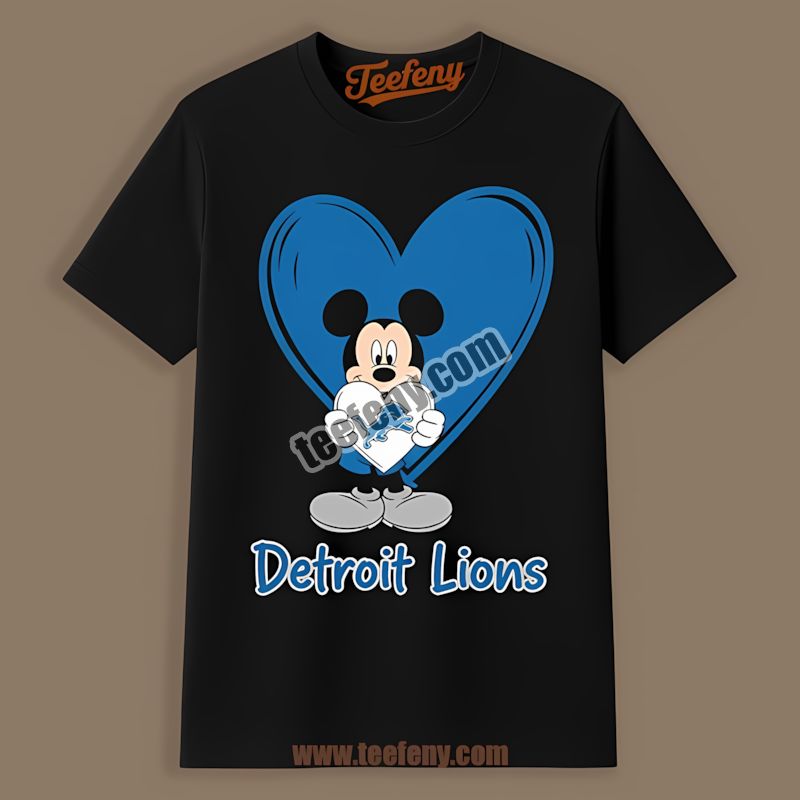 Detroit Lions Mickey Heart Color Shirt