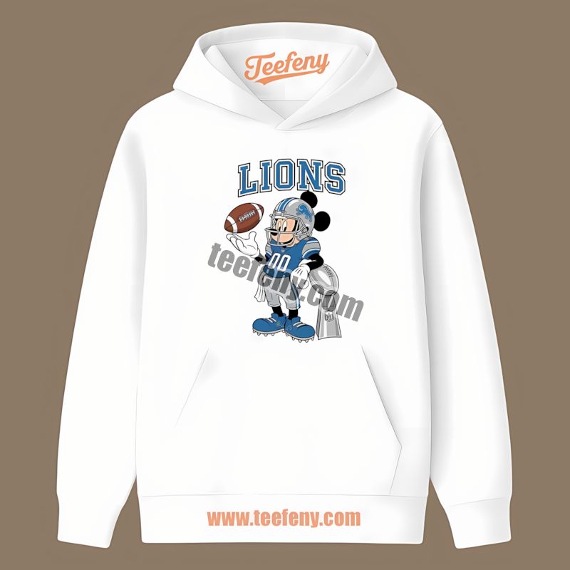 Detroit Lions Mickey Super Bowl Football Regular Hoodie Detroit Lions Mickey Super Bowl Football Regular Hoodie
