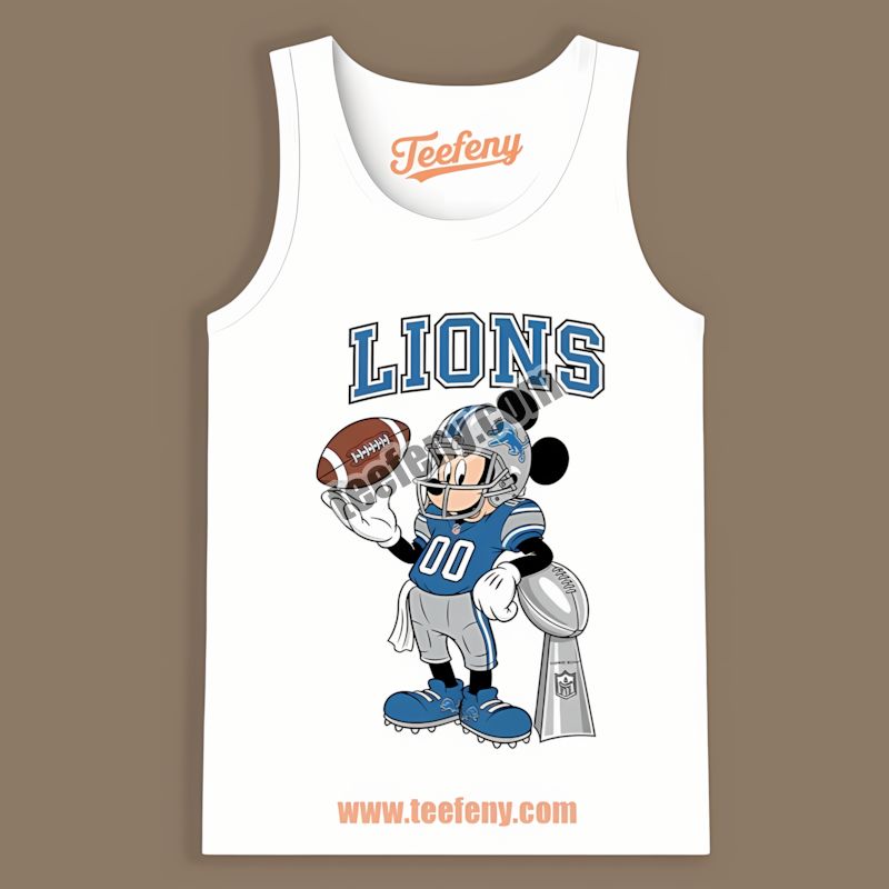 Detroit Lions Mickey Super Bowl Football Regular Tanktop Detroit Lions Mickey Super Bowl Football Regular Tanktop