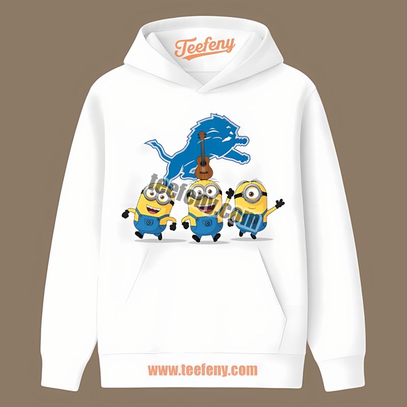 Detroit Lions Minions Retro Hoodie Detroit Lions Minions Retro Hoodie