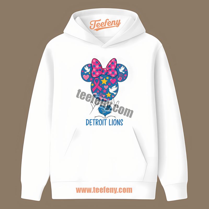 Detroit Lions Minnie Mouse Breast Cancer Awareness Sports Hoodie Detroit Lions Minnie Mouse Breast Cancer Awareness Sports Hoodie