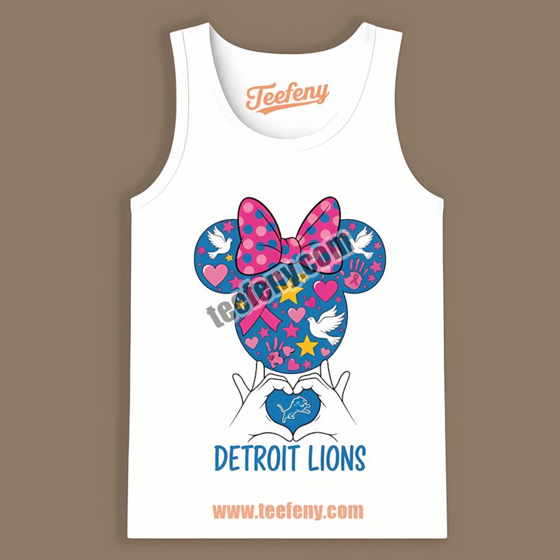 Detroit Lions Minnie Mouse Breast Cancer Awareness Sports Tanktop Detroit Lions Minnie Mouse Breast Cancer Awareness Sports Tanktop