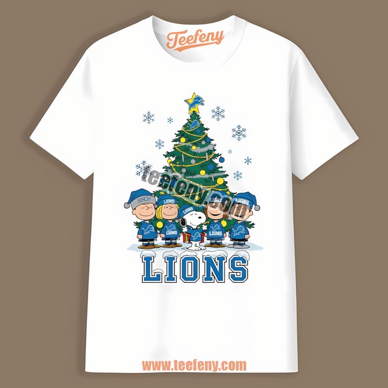 Detroit Lions Peanuts Christmas Adults Shirt