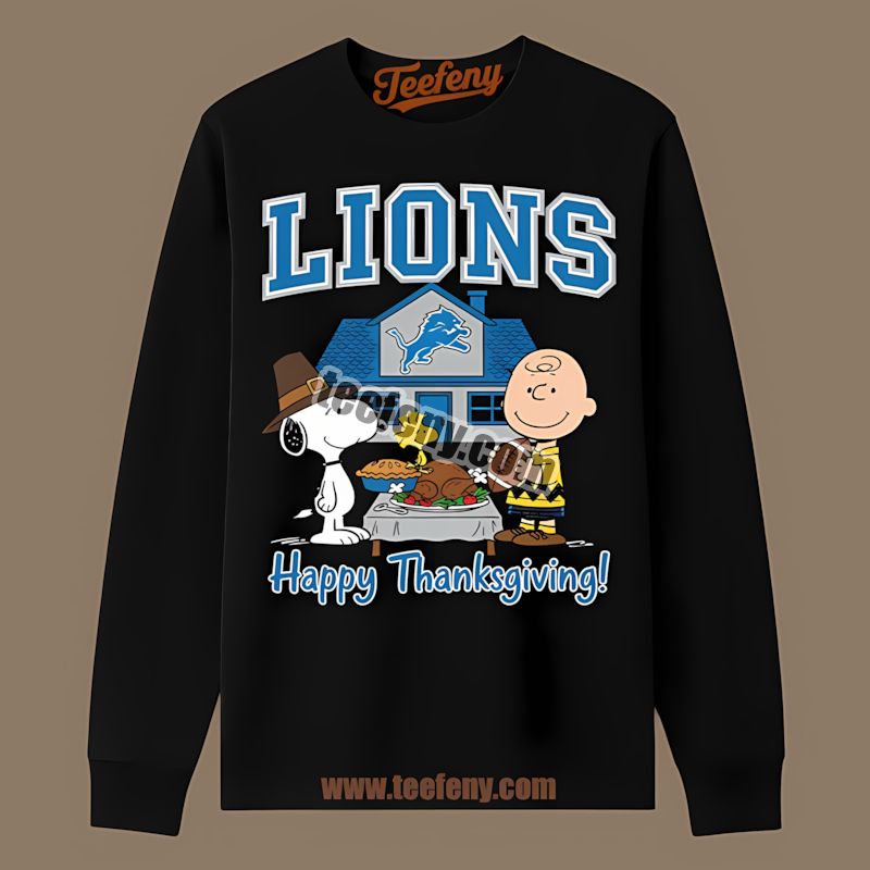 Detroit Lions Snoopy Thanksgiving Classic Long Sleeve Detroit Lions Snoopy Thanksgiving Classic Long Sleeve