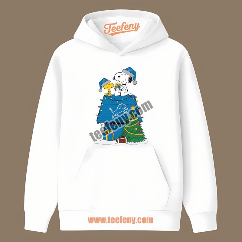 Detroit Lions Snoopy Woodstock Christmas Cotton Hoodie Detroit Lions Snoopy Woodstock Christmas Cotton Hoodie