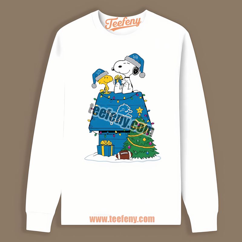 Detroit Lions Snoopy Woodstock Christmas Cotton Long Sleeve Detroit Lions Snoopy Woodstock Christmas Cotton Long Sleeve