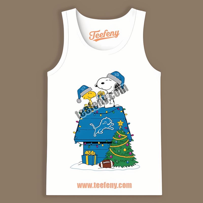 Detroit Lions Snoopy Woodstock Christmas Cotton Tanktop Detroit Lions Snoopy Woodstock Christmas Cotton Tanktop