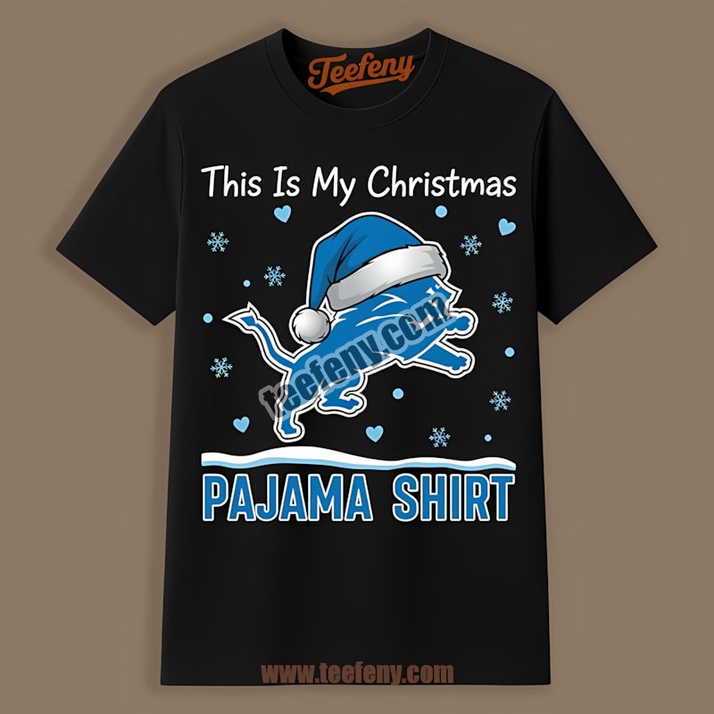 Detroit Lions This Is My Christmas Pajama Regular Shirt