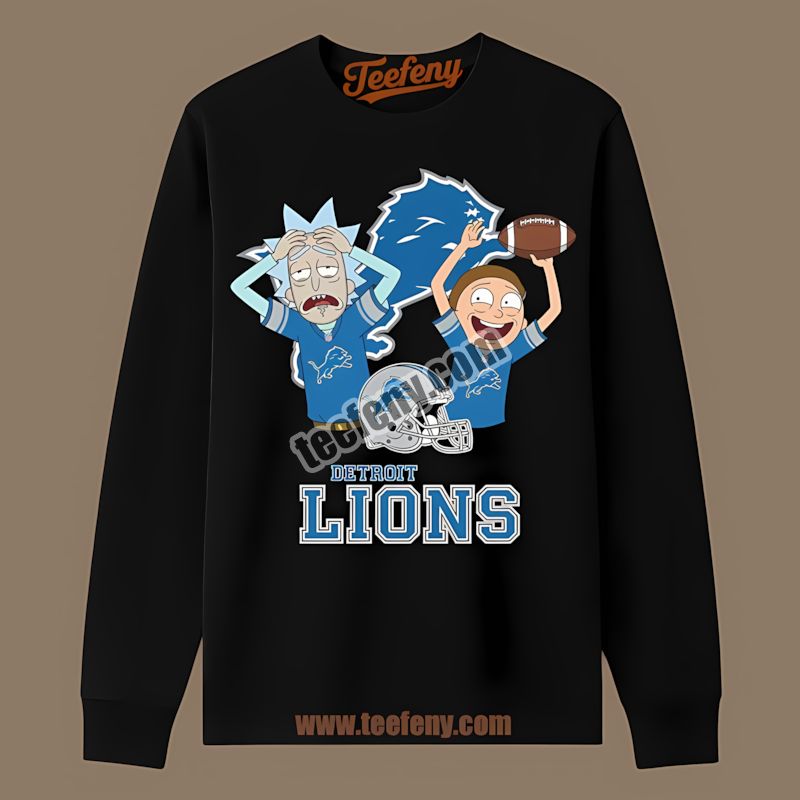 Detroit Lions Vs Rick And Morty Color Long Sleeve Detroit Lions Vs Rick And Morty Color Long Sleeve