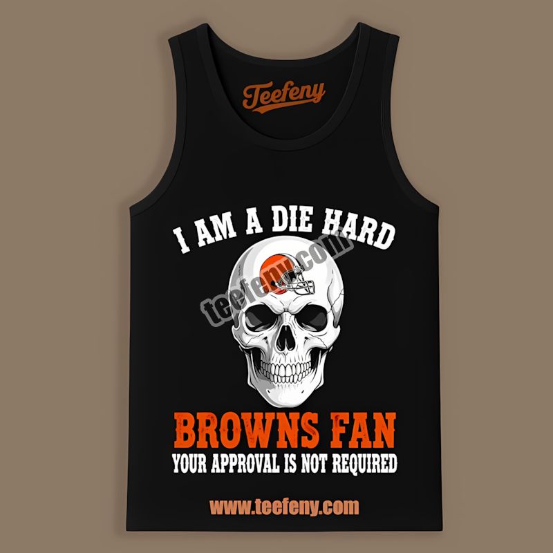 Die Hard Cleveland Browns Fan Skull Sports Tanktop Die Hard Cleveland Browns Fan Skull Sports Tanktop
