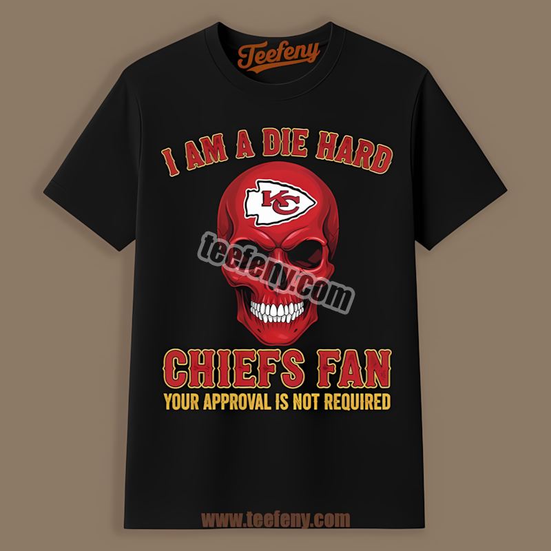 Die Hard Kansas City Chiefs Fan Skull Cotton Shirt