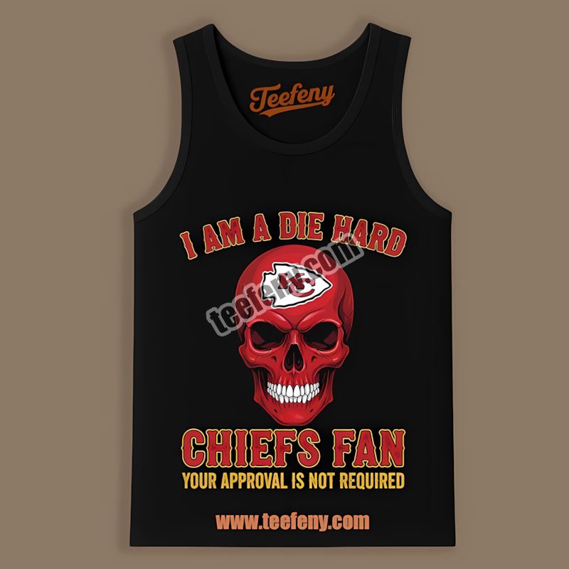 Die Hard Kansas City Chiefs Fan Skull Cotton Tanktop Die Hard Kansas City Chiefs Fan Skull Cotton Tanktop