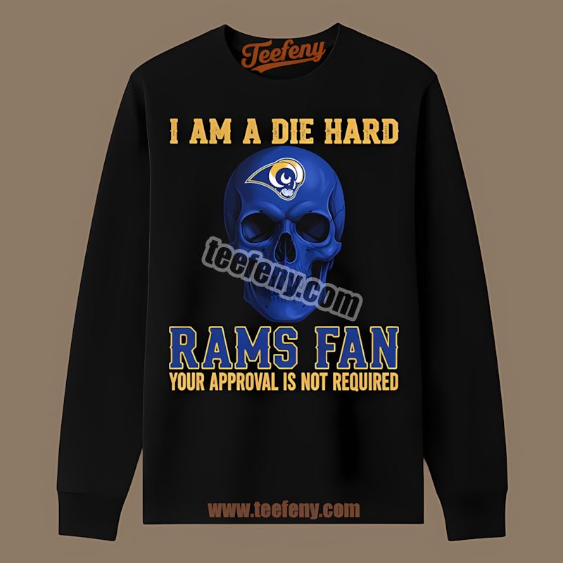 Die Hard Los Angeles Rams Fan Skull Regular Long Sleeve Die Hard Los Angeles Rams Fan Skull Regular Long Sleeve