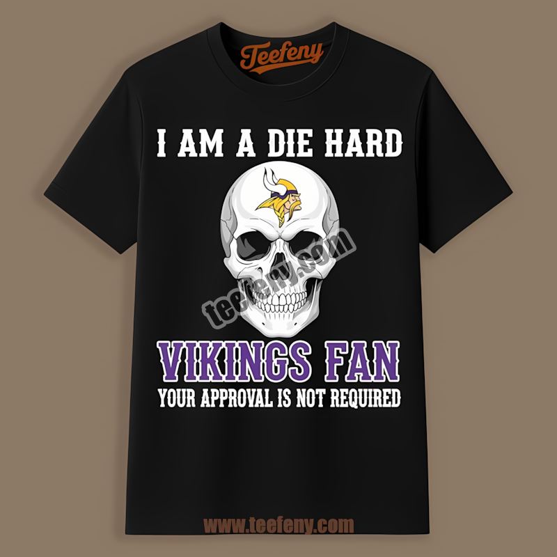 Die Hard Minnesota Vikings Fan Skull Graphic Shirt