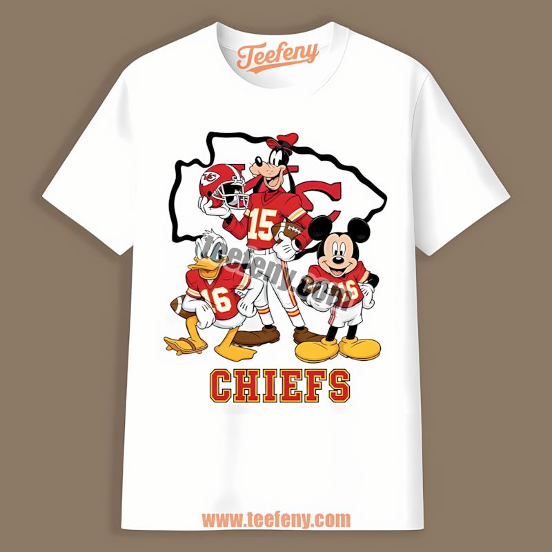 Disney Mickey Donald Goofy Kansas City Chiefs Vintage Shirt