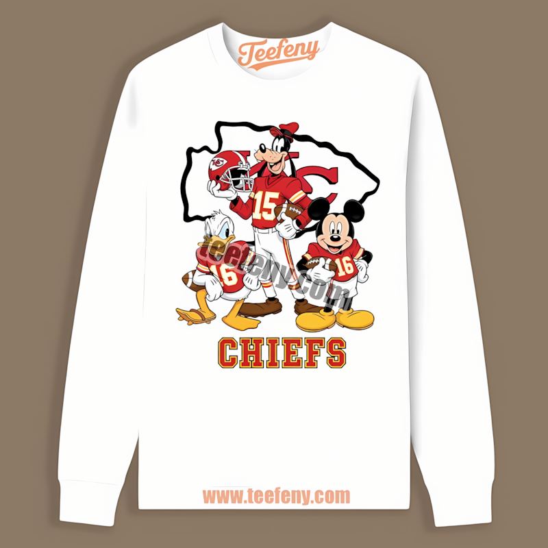 Disney Mickey Donald Goofy Kansas City Chiefs Vintage Long Sleeve Disney Mickey Donald Goofy Kansas City Chiefs Vintage Long Sleeve