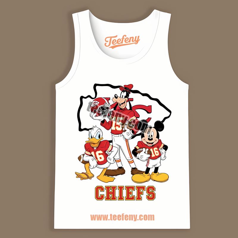 Disney Mickey Donald Goofy Kansas City Chiefs Vintage Tanktop Disney Mickey Donald Goofy Kansas City Chiefs Vintage Tanktop