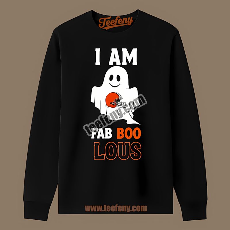 Fab Boo Lous Cleveland Browns Ghost Funny Long Sleeve Fab Boo Lous Cleveland Browns Ghost Funny Long Sleeve