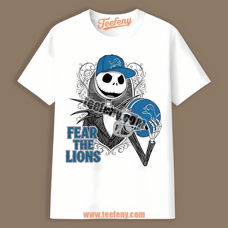 Fear The Detroit Lions Jack Skellington Cotton Shirt