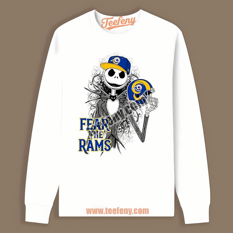 Fear The Los Angeles Rams Jack Skellington Color Long Sleeve Fear The Los Angeles Rams Jack Skellington Color Long Sleeve