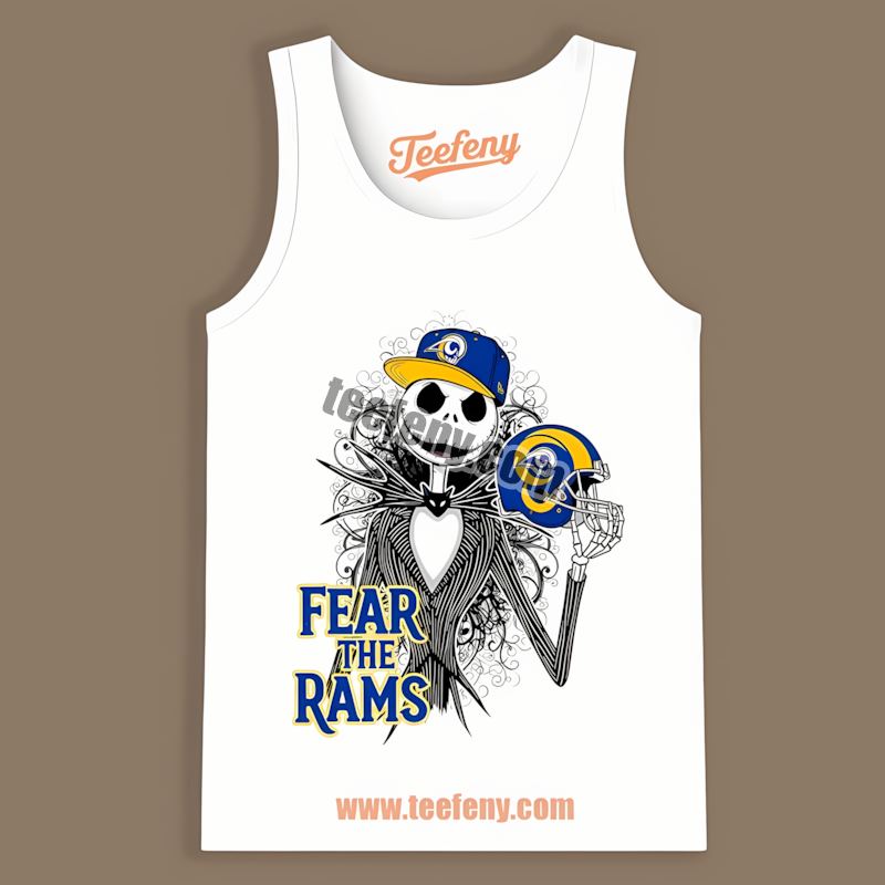 Fear The Los Angeles Rams Jack Skellington Color Tanktop Fear The Los Angeles Rams Jack Skellington Color Tanktop