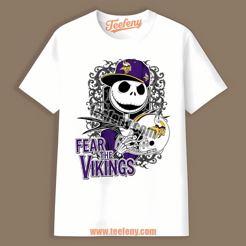 Fear The Minnesota Vikings Jack Skellington Graphic Shirt