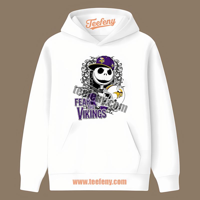Fear The Minnesota Vikings Jack Skellington Graphic Hoodie Fear The Minnesota Vikings Jack Skellington Graphic Hoodie