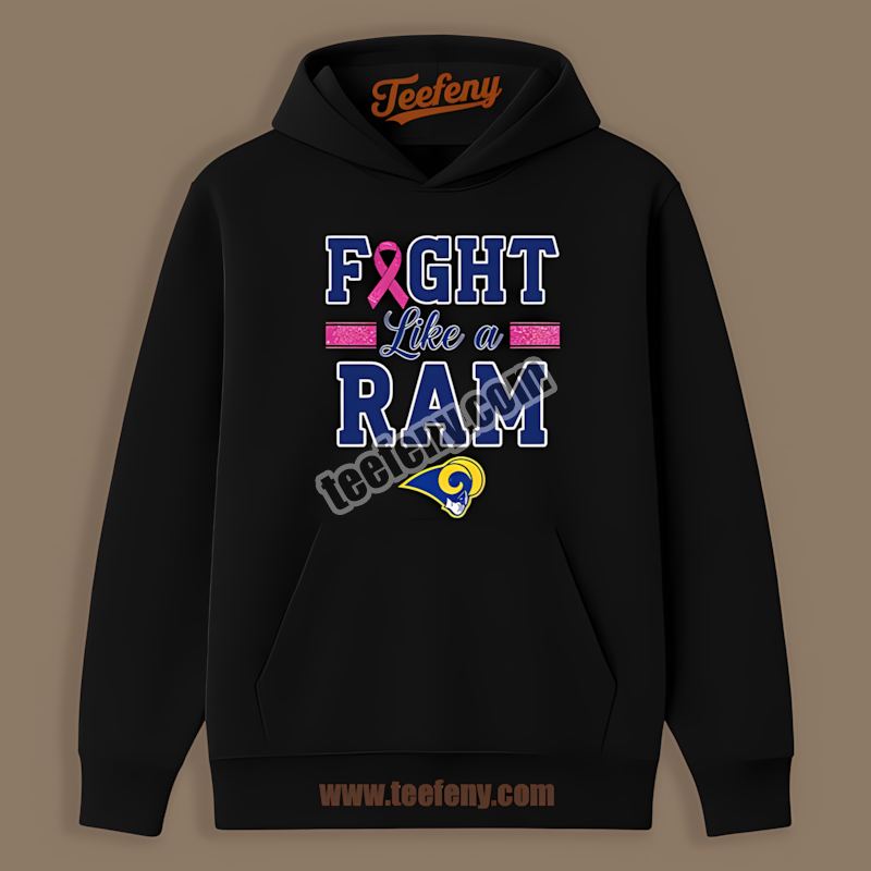 Fight Los Angeles Rams Like A Cowboy Breast Cancer Awareness Hoodie Fight Los Angeles Rams Like A Cowboy Breast Cancer Awareness Hoodie