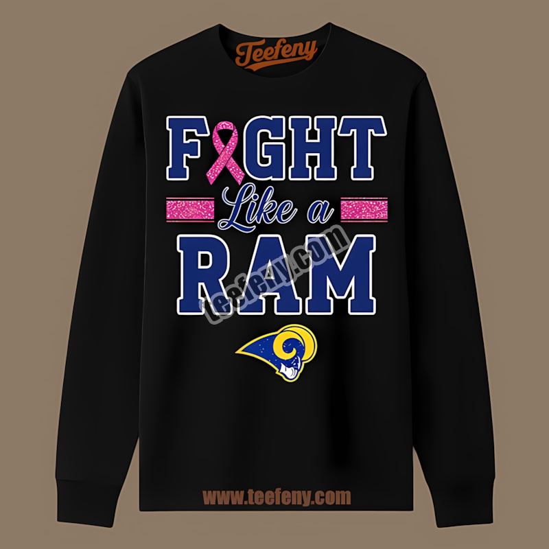 Fight Los Angeles Rams Like A Cowboy Breast Cancer Awareness Long Sleeve Fight Los Angeles Rams Like A Cowboy Breast Cancer Awareness Long Sleeve