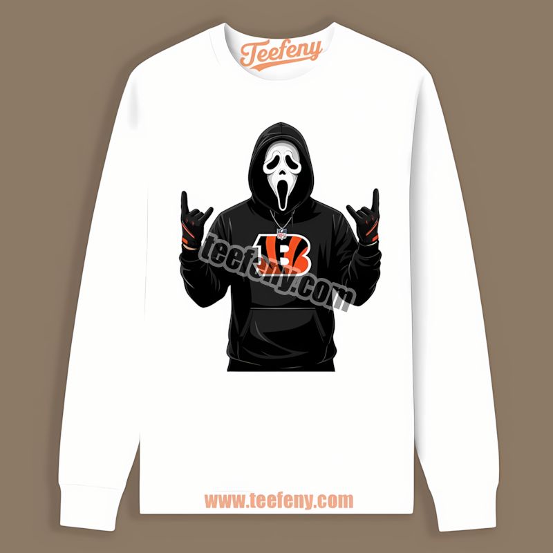 Ghostface Cincinnati Bengals Spooky Trendy Long Sleeve Ghostface Cincinnati Bengals Spooky Trendy Long Sleeve