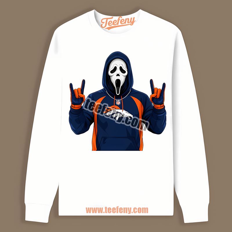Ghostface Denver Broncos Spooky Trendy Long Sleeve Ghostface Denver Broncos Spooky Trendy Long Sleeve