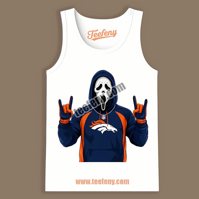 Ghostface Denver Broncos Spooky Trendy Tanktop Ghostface Denver Broncos Spooky Trendy Tanktop