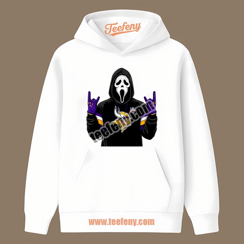 Ghostface Minnesota Vikings Spooky Cotton Hoodie Ghostface Minnesota Vikings Spooky Cotton Hoodie